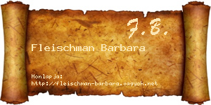 Fleischman Barbara névjegykártya